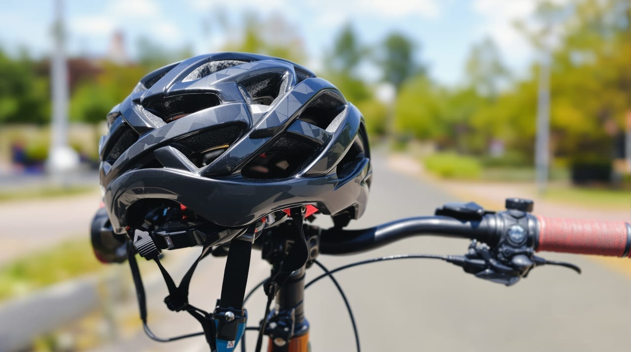 Fahrradhelm am Lenker - Symbolbild zum Fahrradhelm-Test